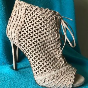 Jessica Simpson pink lace up heels.